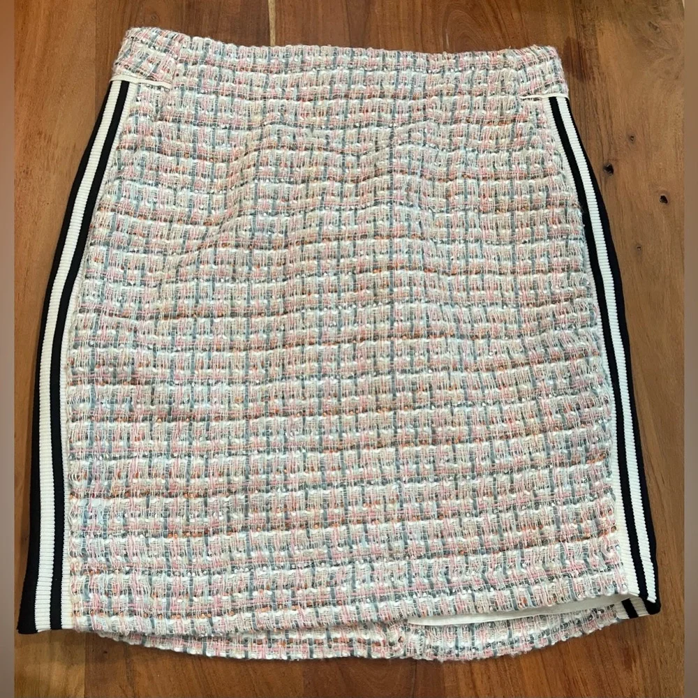NWOT Anthropologie Maeve Tweed Skirt w Athletic Stripes- Size 6